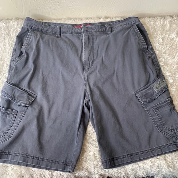 Unionbay Distressed Blue Gray Cargo Shorts Y2k Sz 40 - Picture 1 of 8